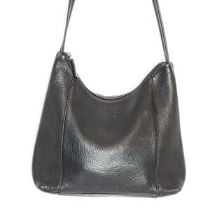 Vintage Nine West Pebbled Leather Shoulder Bag Purse Black Adjustable Strap Medi